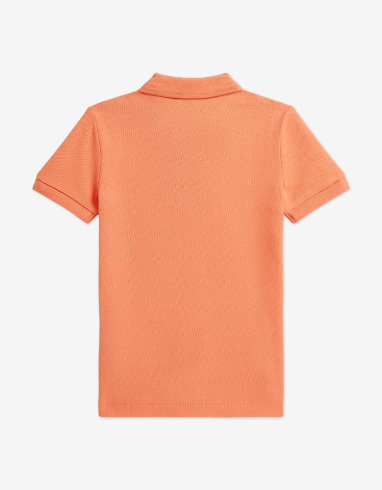 Boys Logo Polo Shirt in Orange