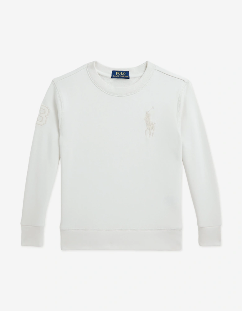Boys French Terry Logo Sweatshirt in Ivory