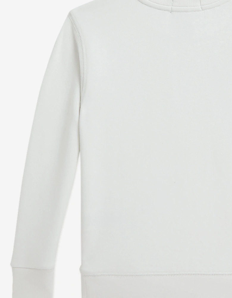 Boys French Terry Logo Sweatshirt in Ivory
