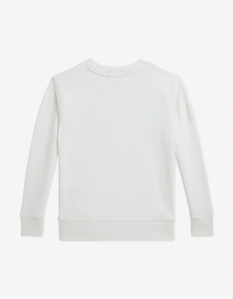 Boys French Terry Logo Sweatshirt in Ivory