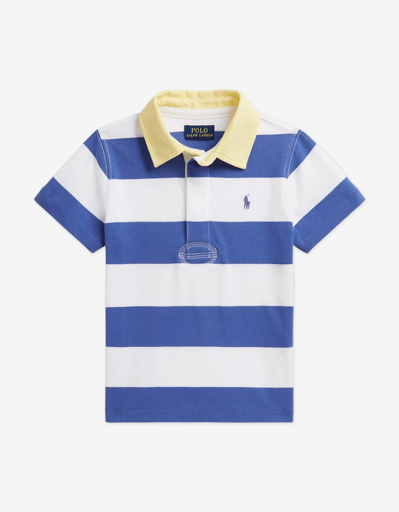 Boys Striped Jersey Rugby Top in Blue