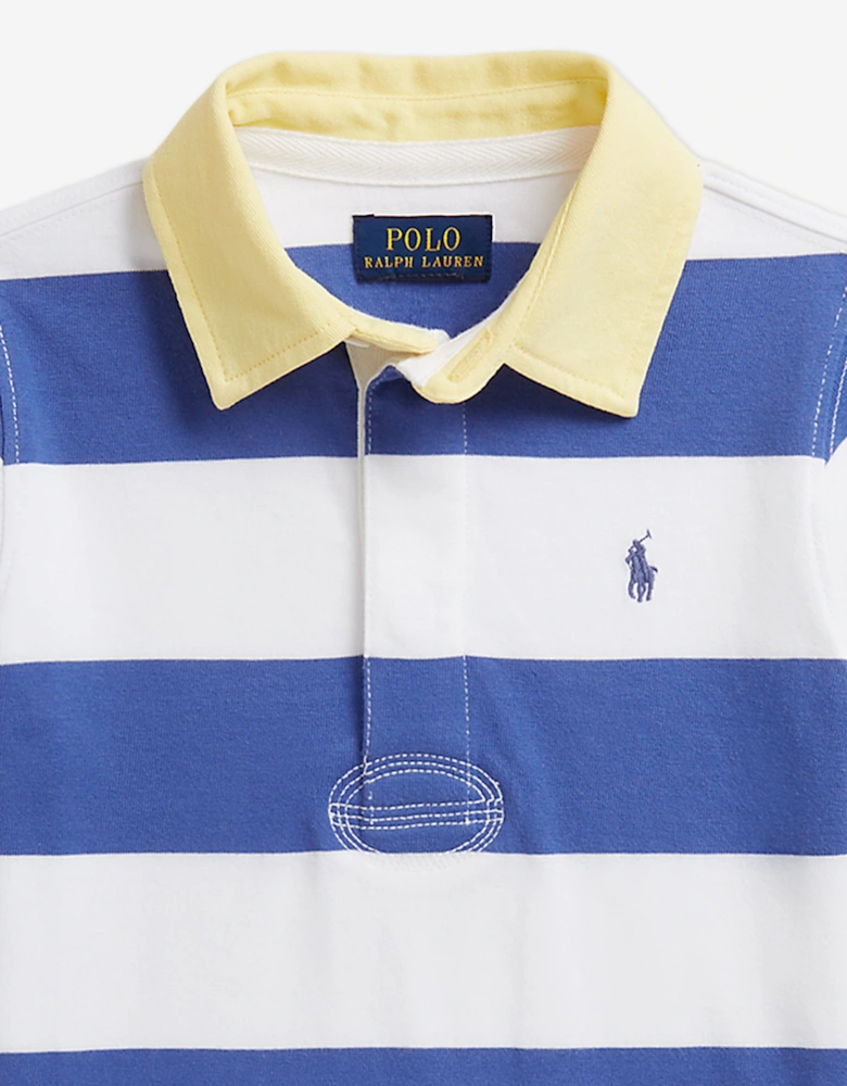 Boys Striped Jersey Rugby Top in Blue