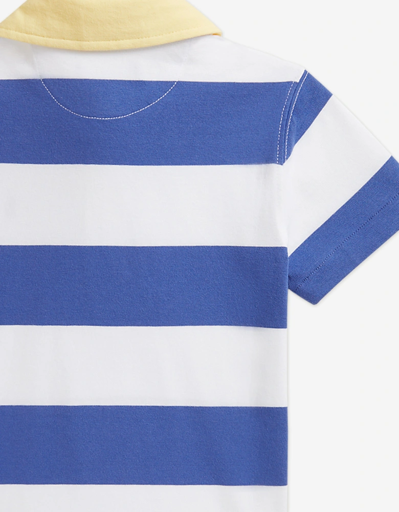 Boys Striped Jersey Rugby Top in Blue
