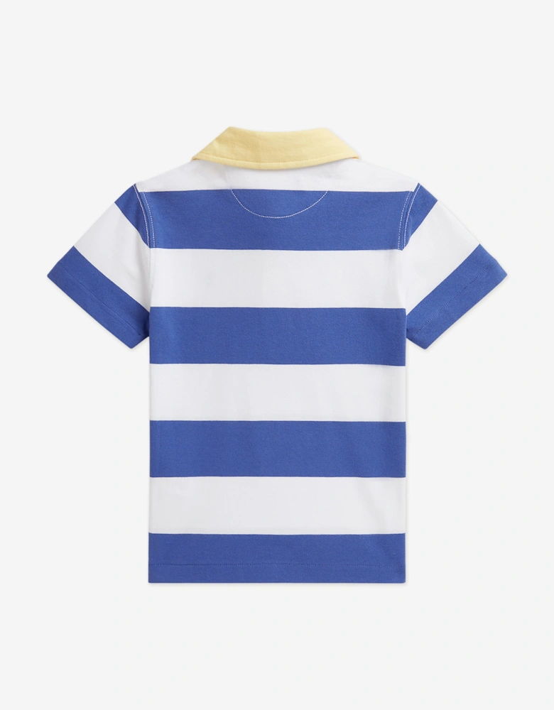 Boys Striped Jersey Rugby Top in Blue