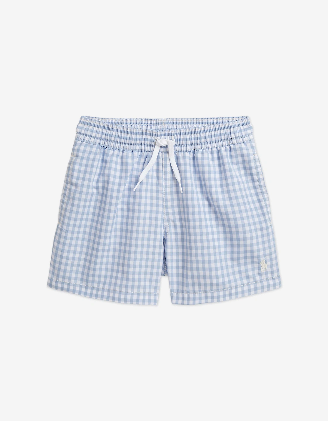 Boys Checked Swim Shorts in Blue, 5 of 4