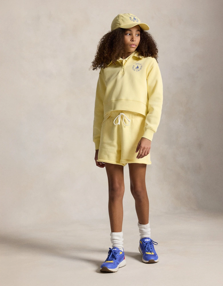 Girls Half Zip Sweatshirt in Yellow
