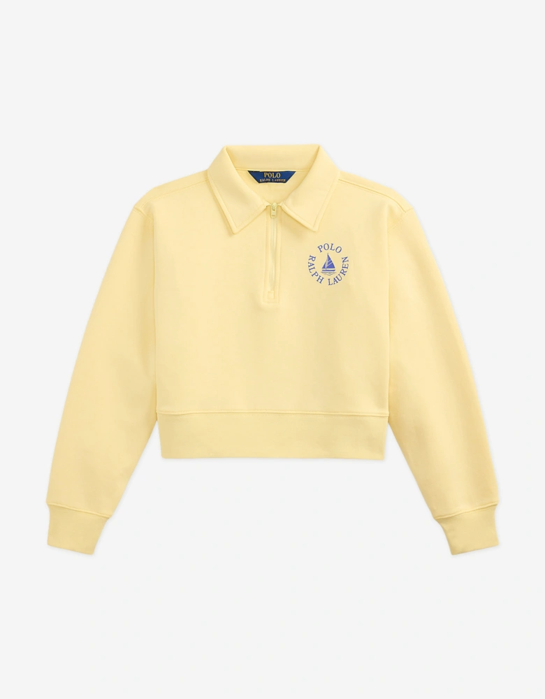 Girls Half Zip Sweatshirt in Yellow
