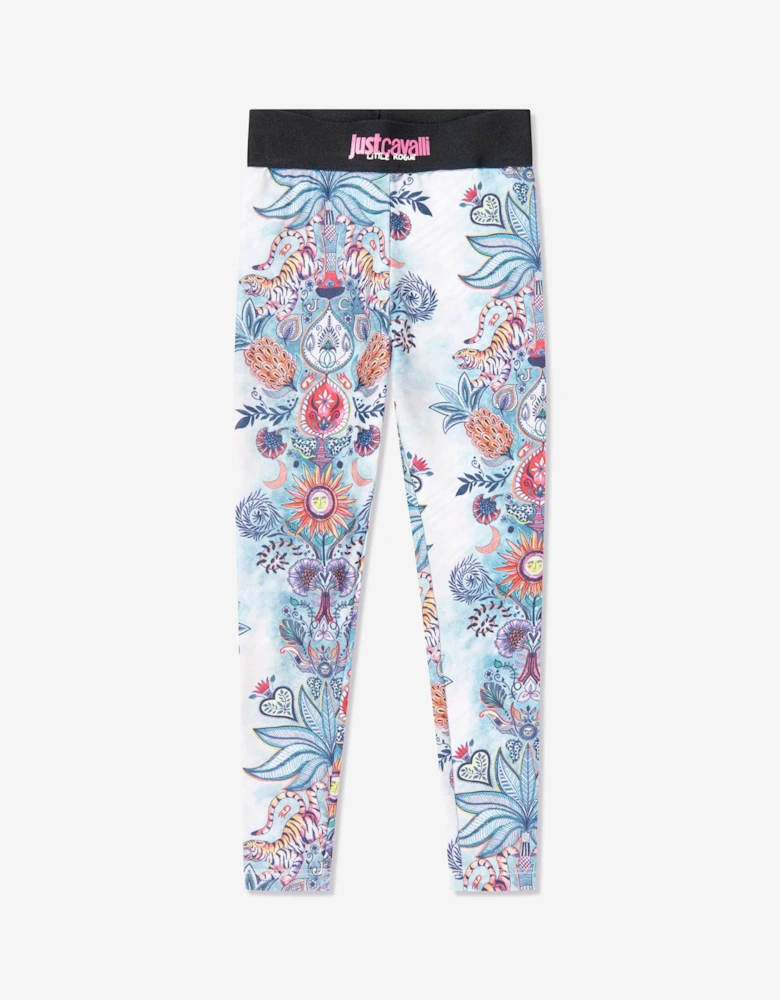 Girls Tropical Garden Tandi Leggings in Multicolour