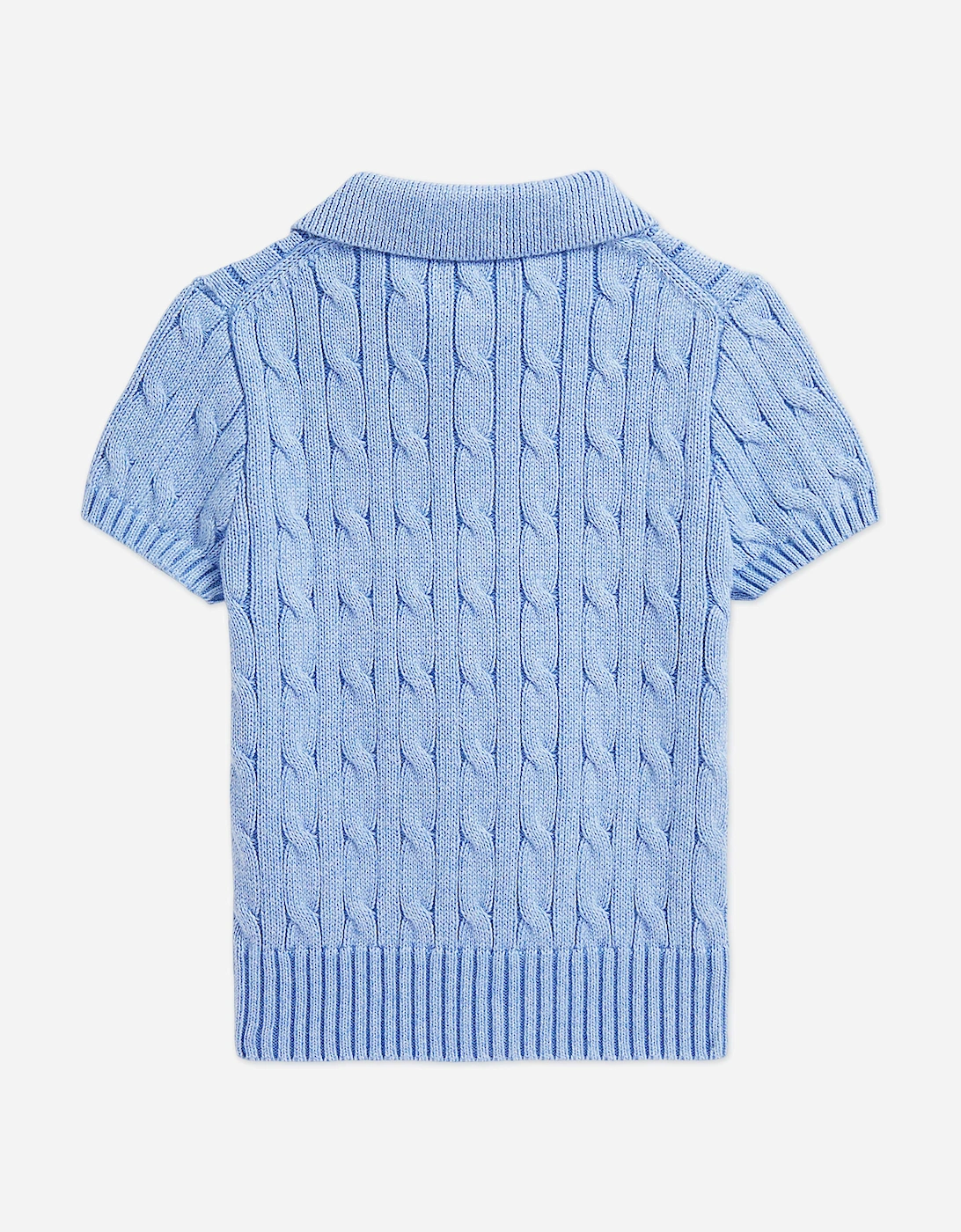 Boys Cable Knit Polo Top in Blue