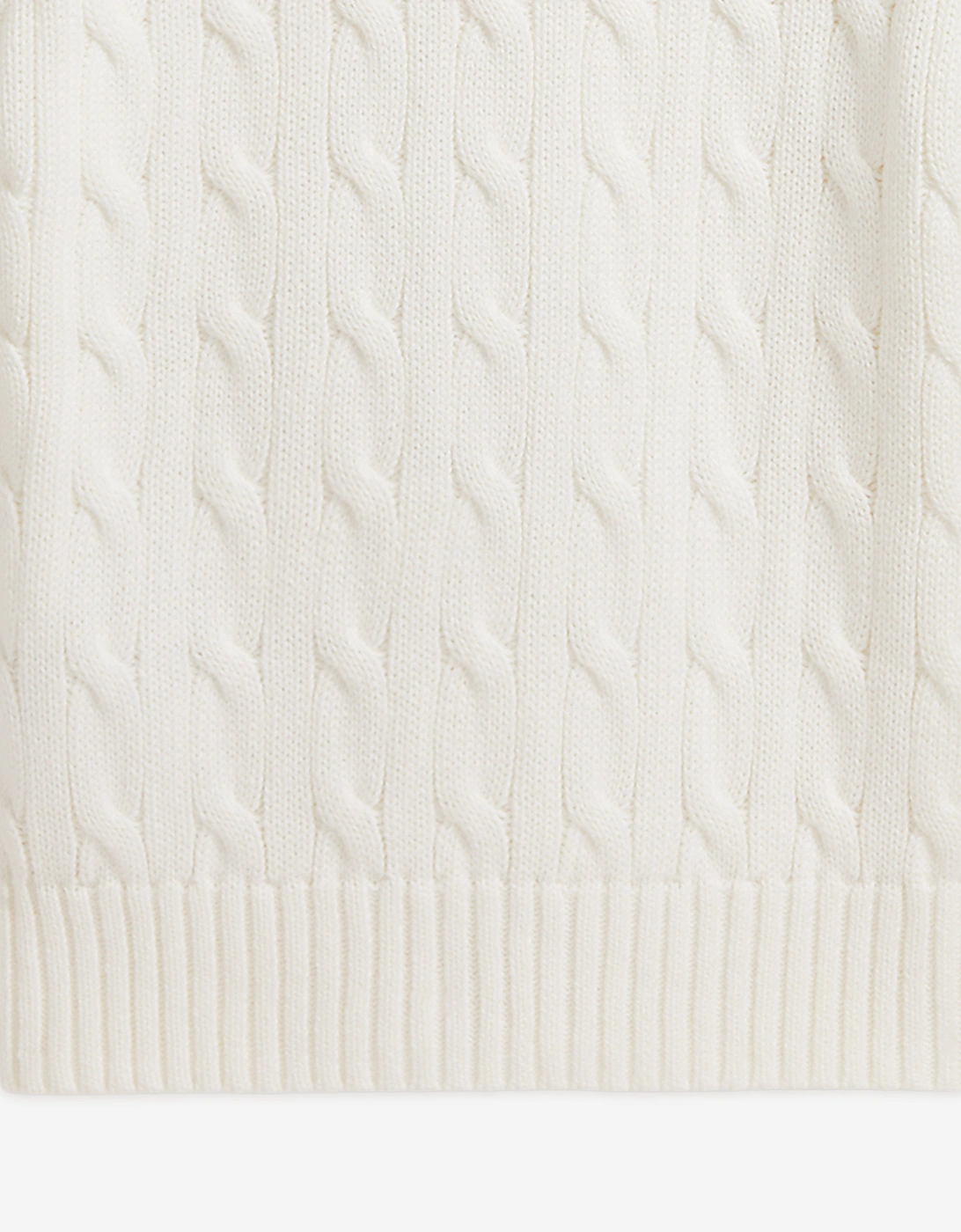 Boys Cable Knit Polo Top in Ivory