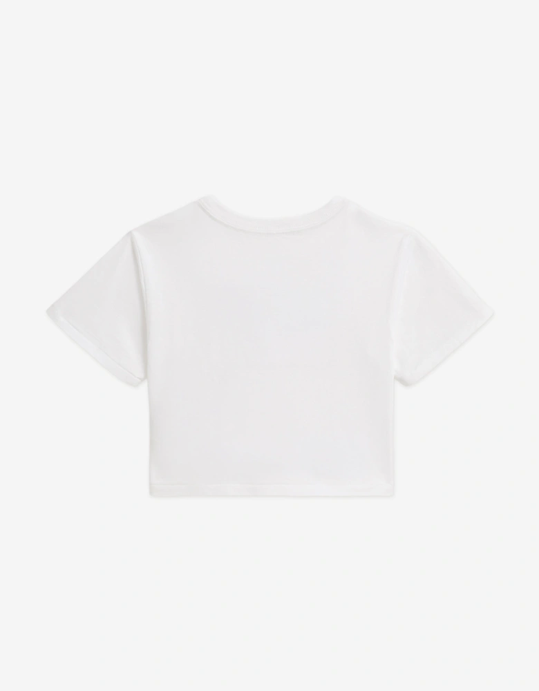 Girls Flag Jersey T-Shirt in White