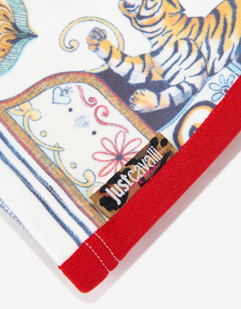 Girls Palm Thiru Fleece Skirt in Ivory