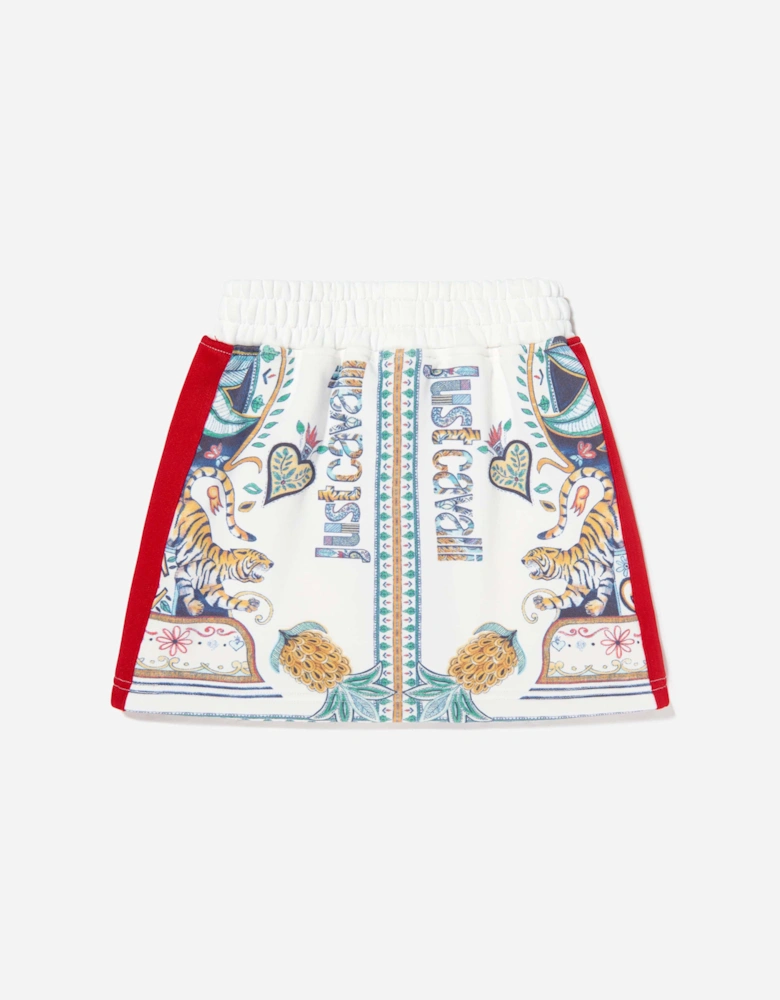 Girls Palm Thiru Fleece Skirt in Ivory