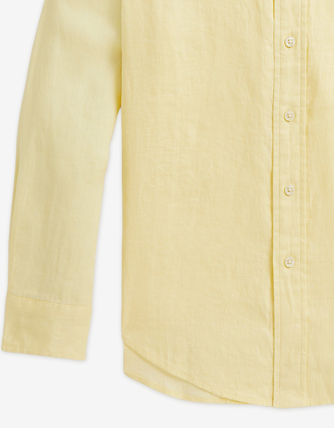 Boys Linen Logo Shirt in Yellow