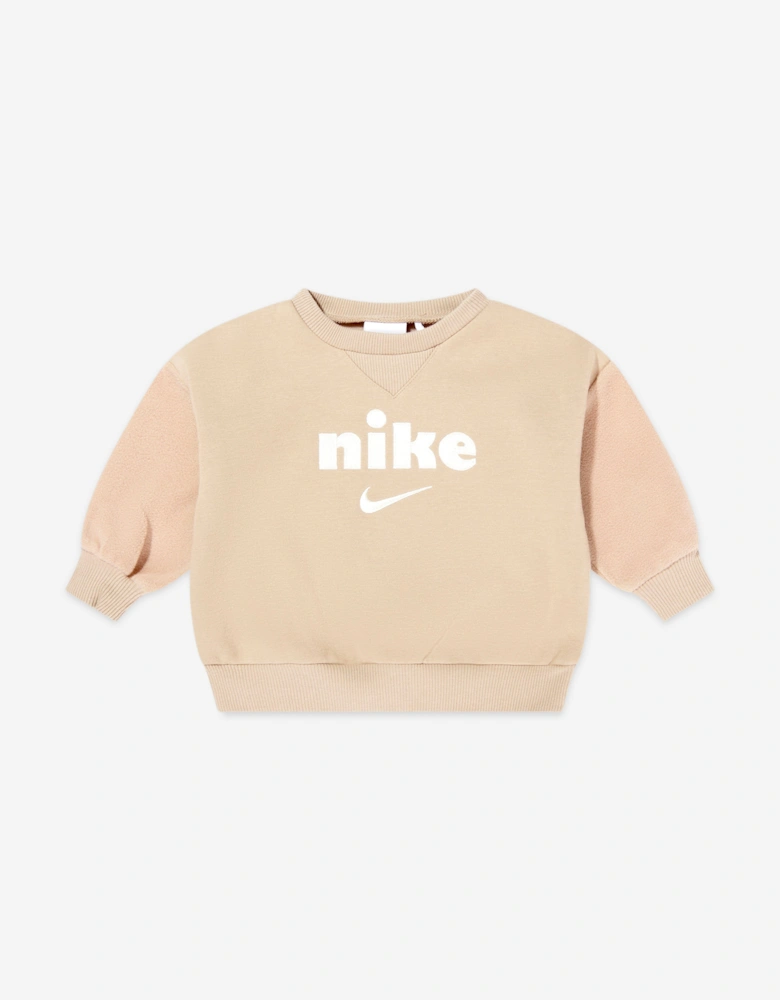 Kids Logo Fleece Tracksuit in Beige