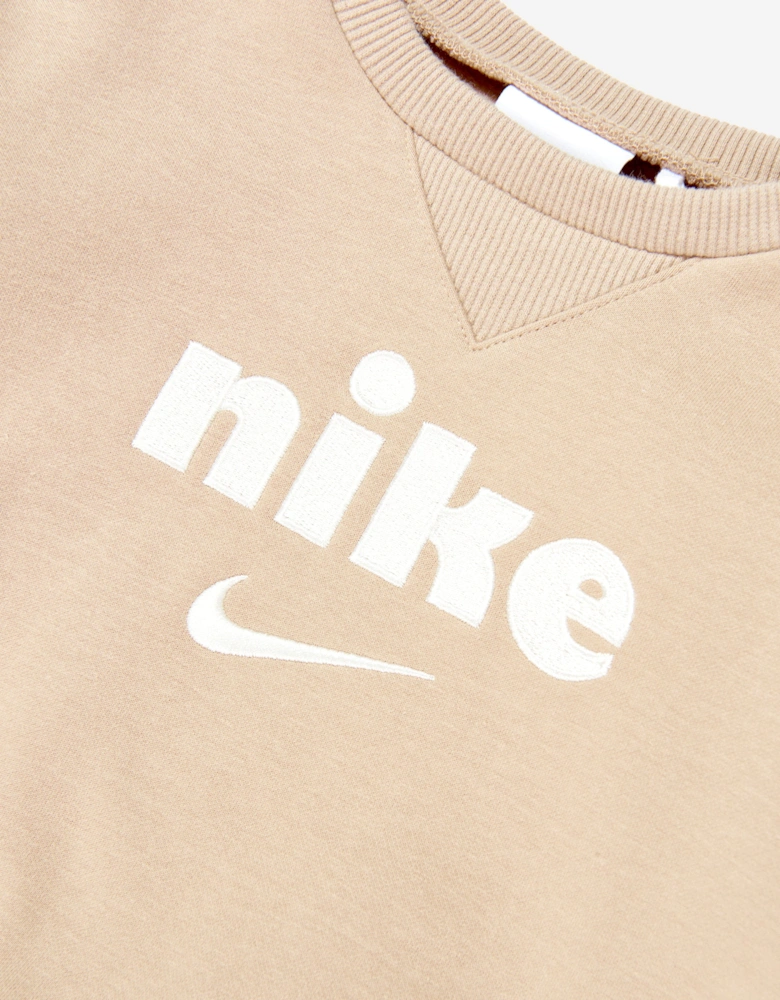 Kids Logo Fleece Tracksuit in Beige