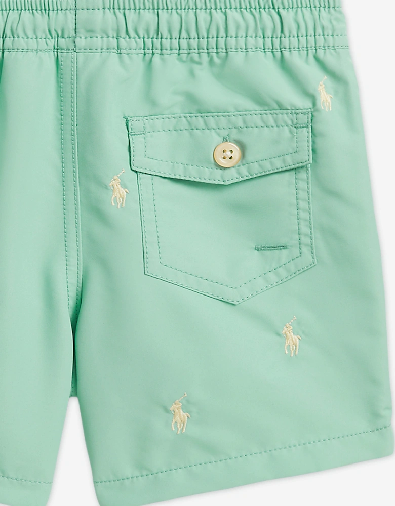 Boys Logo Swim Shorts in Green