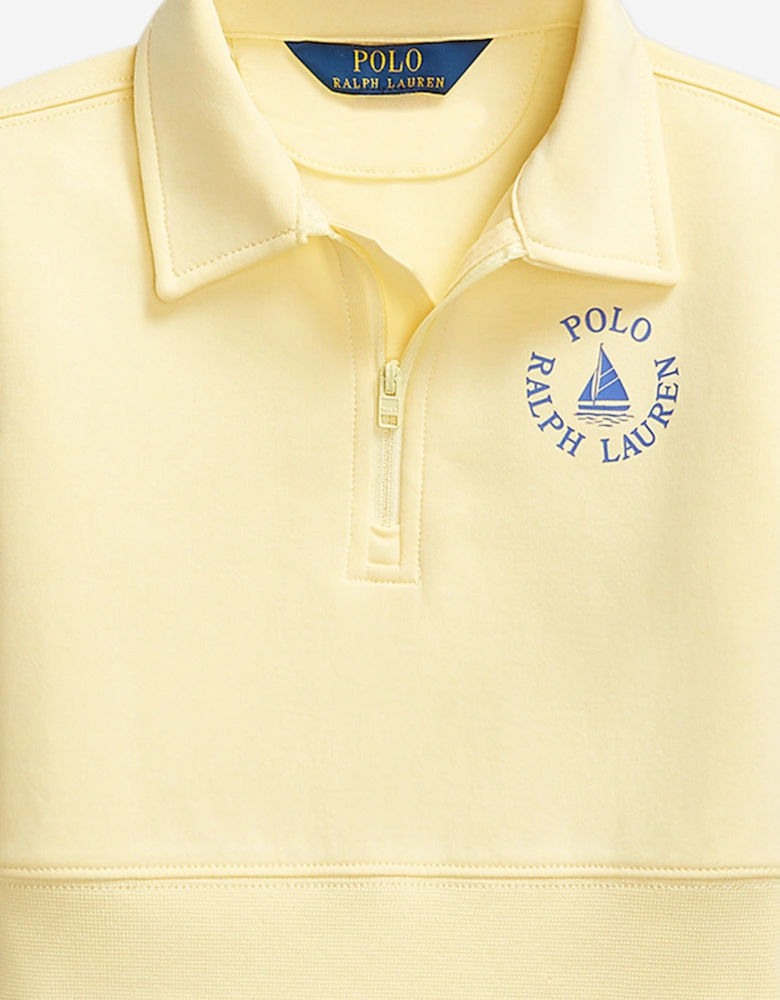 Girls Half Zip Sweatshirt in Yellow