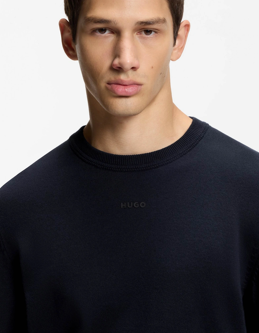 HUGO San Cassius-C2  Mens Crew Neck Jumper - Navy 410