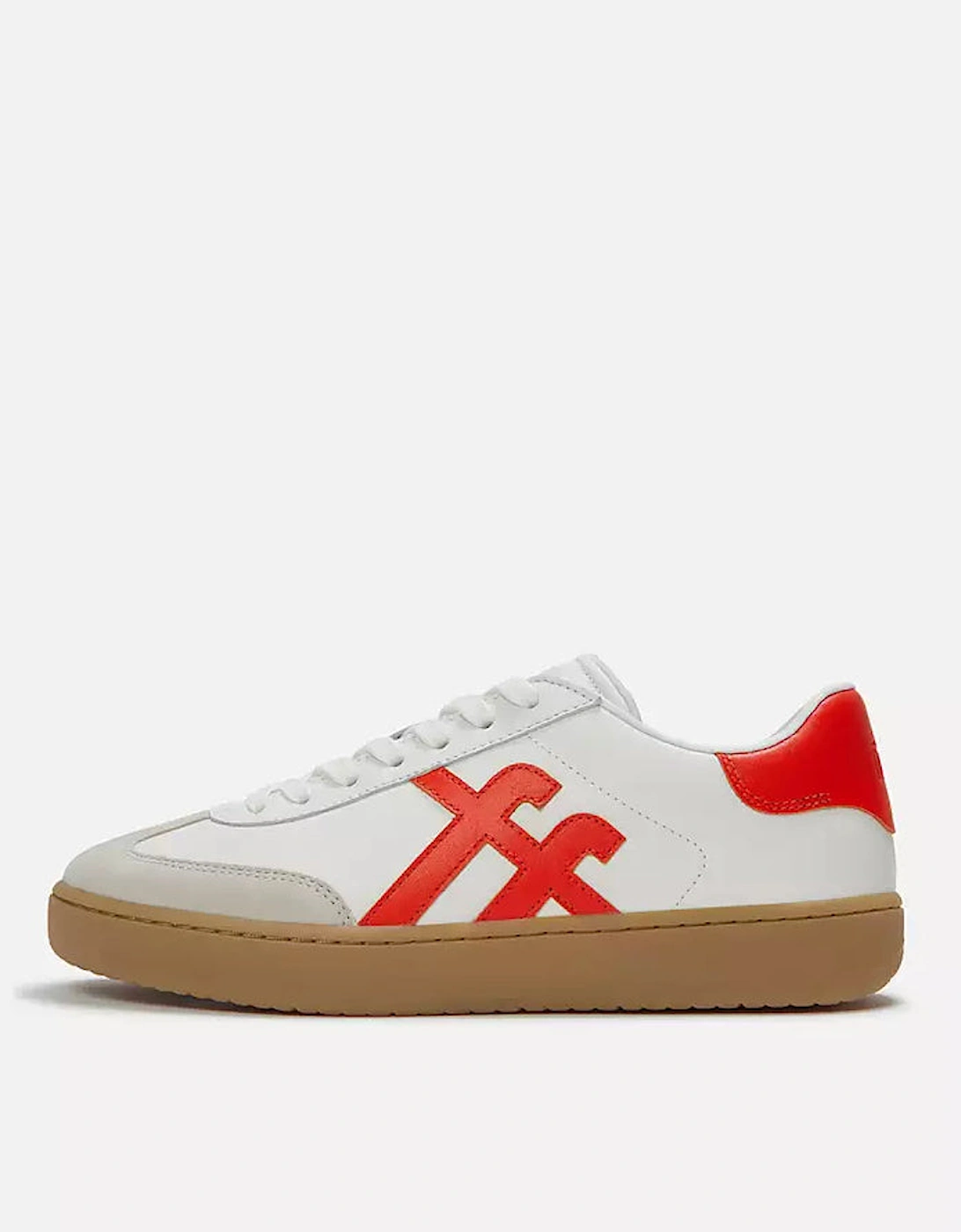 Womens The Dash T-Toe Leather Trainers - Urban White/Rich Red E06, 4 of 3