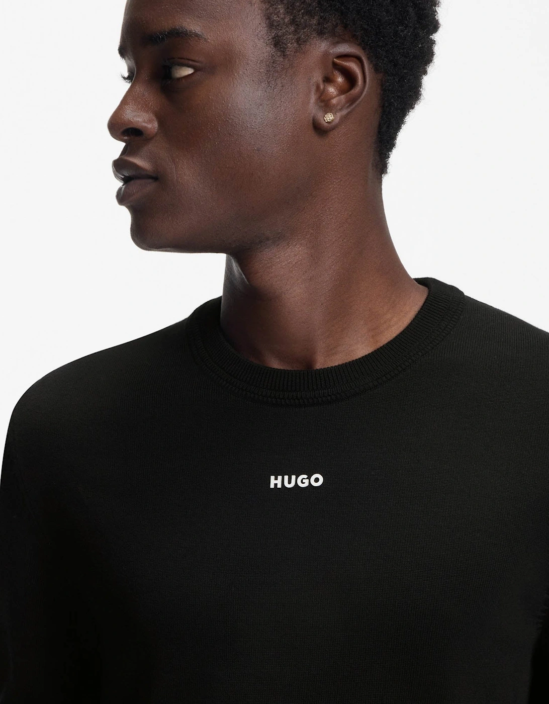 HUGO San Cassius-C2  Mens Crew Neck Jumper - Black 001