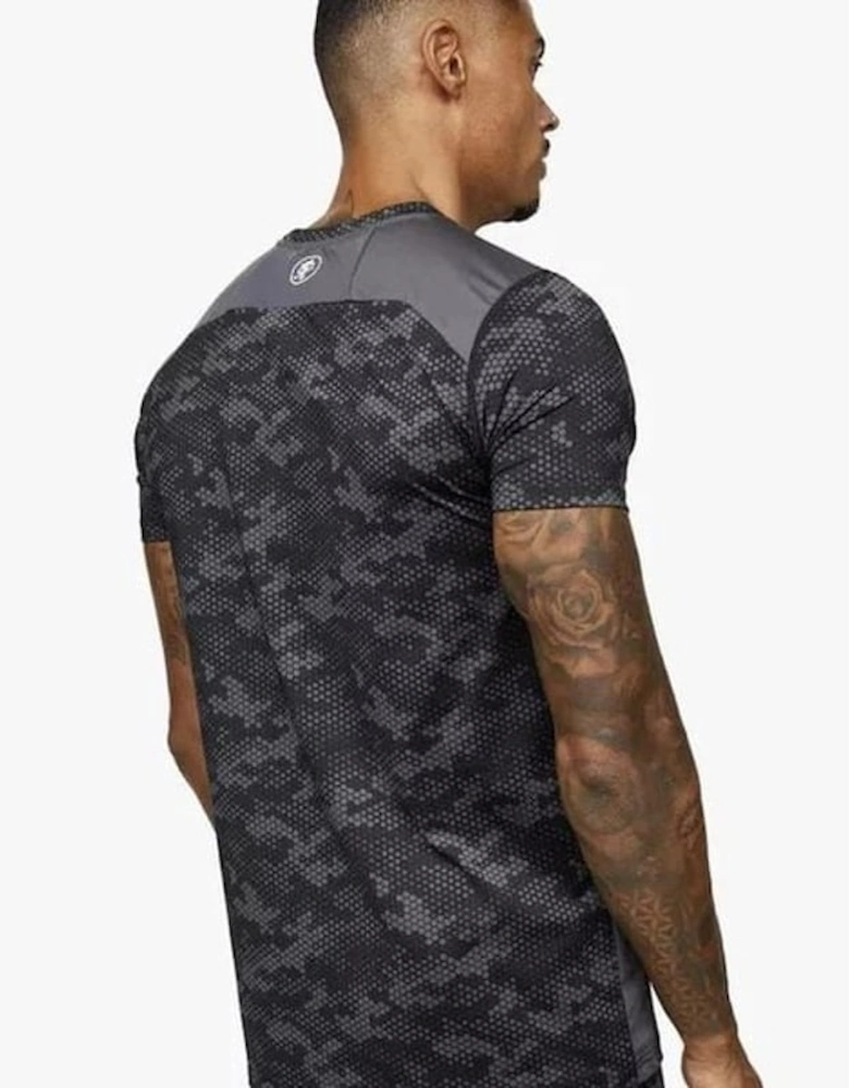 Contrast Panel T-Shirt Charcoal