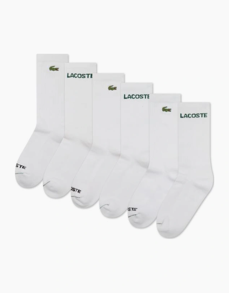 WHITE CREW PACK OF 6 SOCKS B46511
