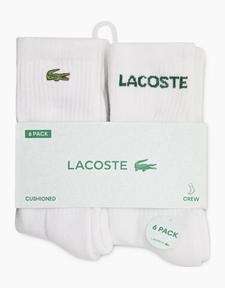WHITE CREW PACK OF 6 SOCKS B46511