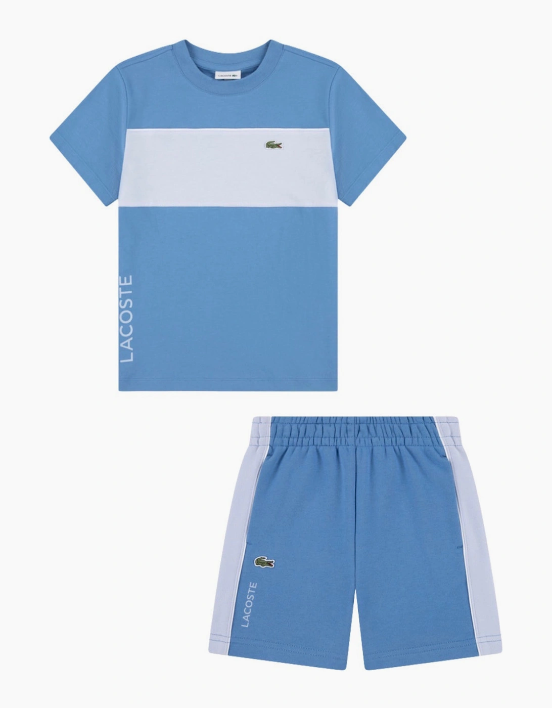 Lacoste Unisex Blue Boys T Shirt & Jersey Shorts Set - Size: 10Y Kids