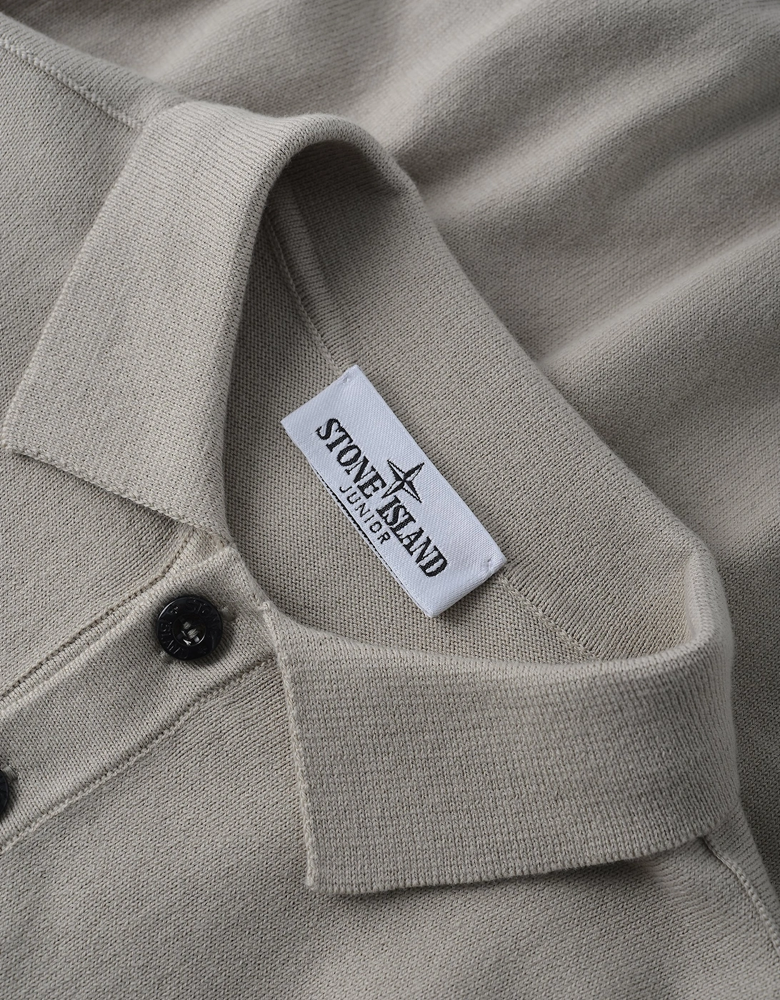 Kids Knitted LS Polo Beige