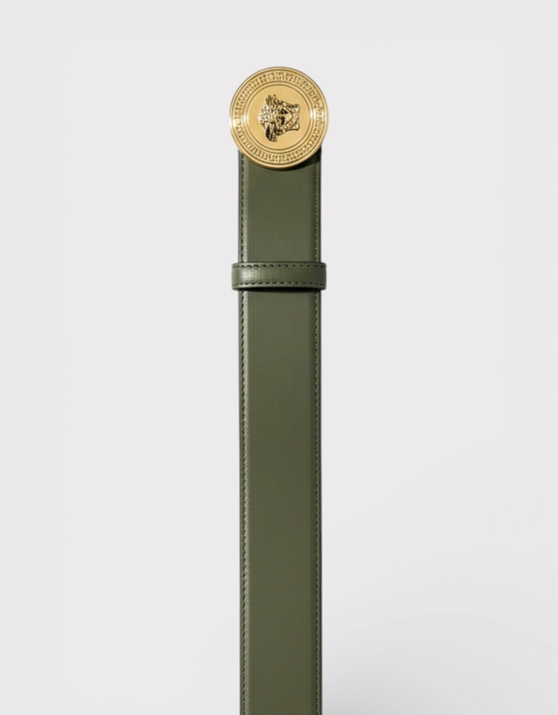 Logo Medusa Belt Calf Leather Olive Black