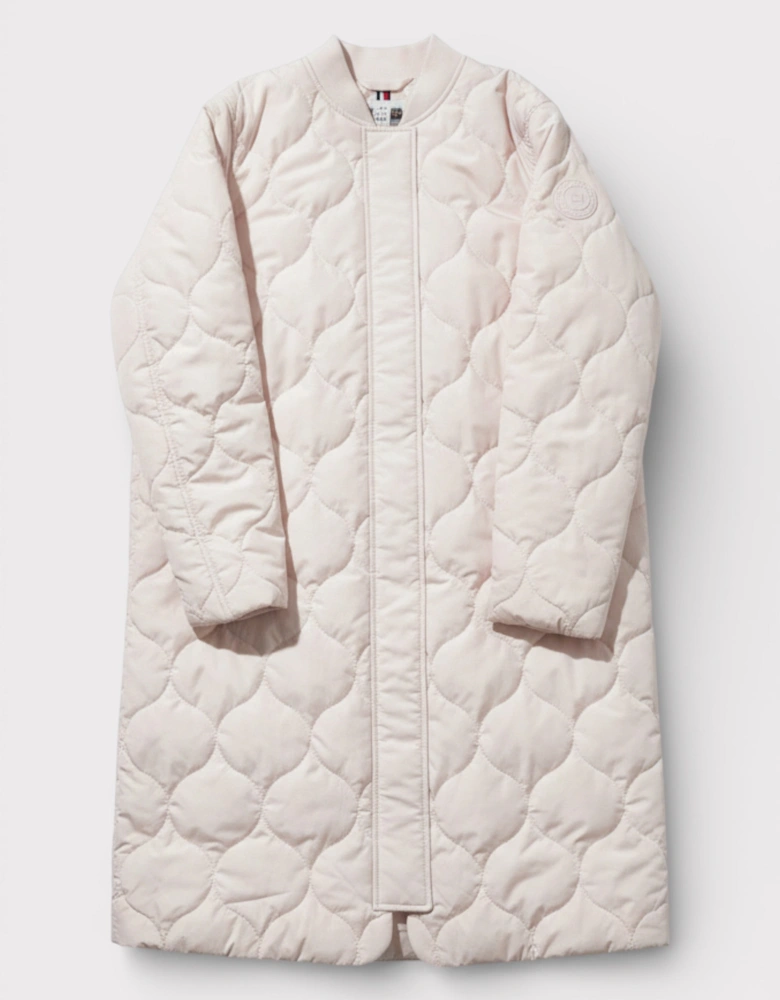 Quilted Bomber Coat Weathered White