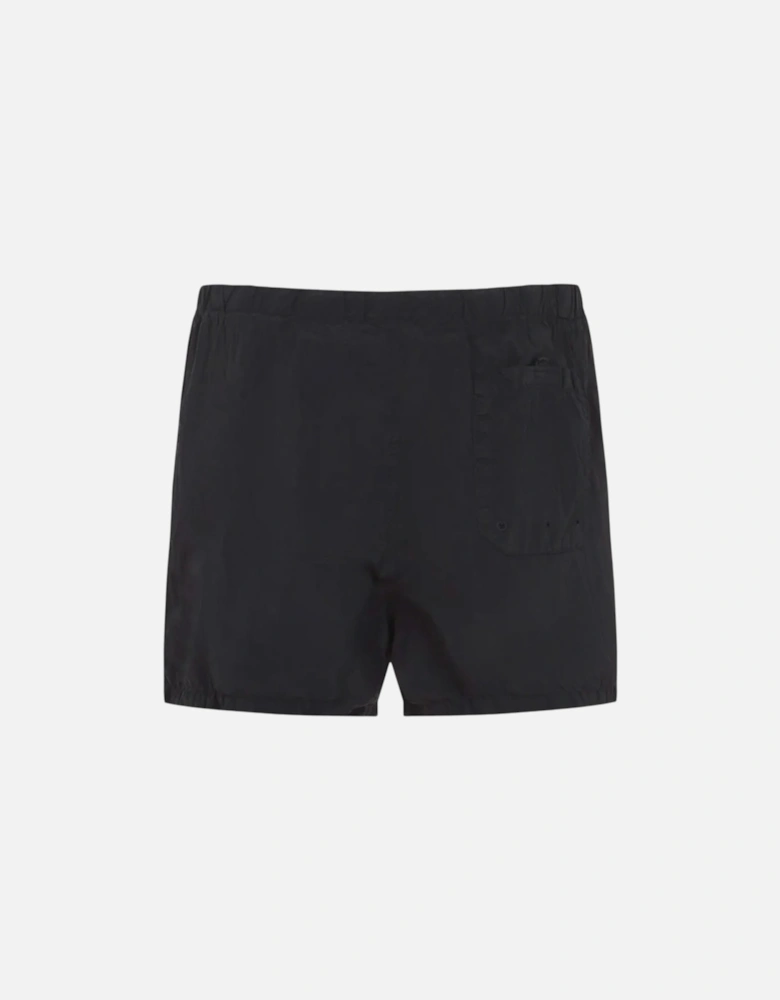 Crinkled Nylon Black Swim Shorts