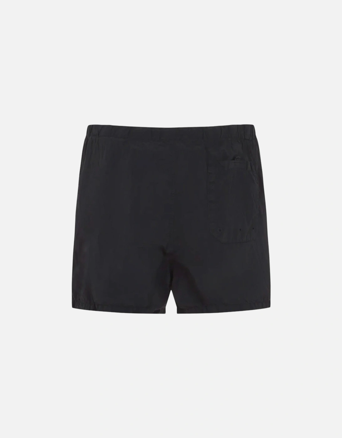 Crinkled Nylon Black Swim Shorts