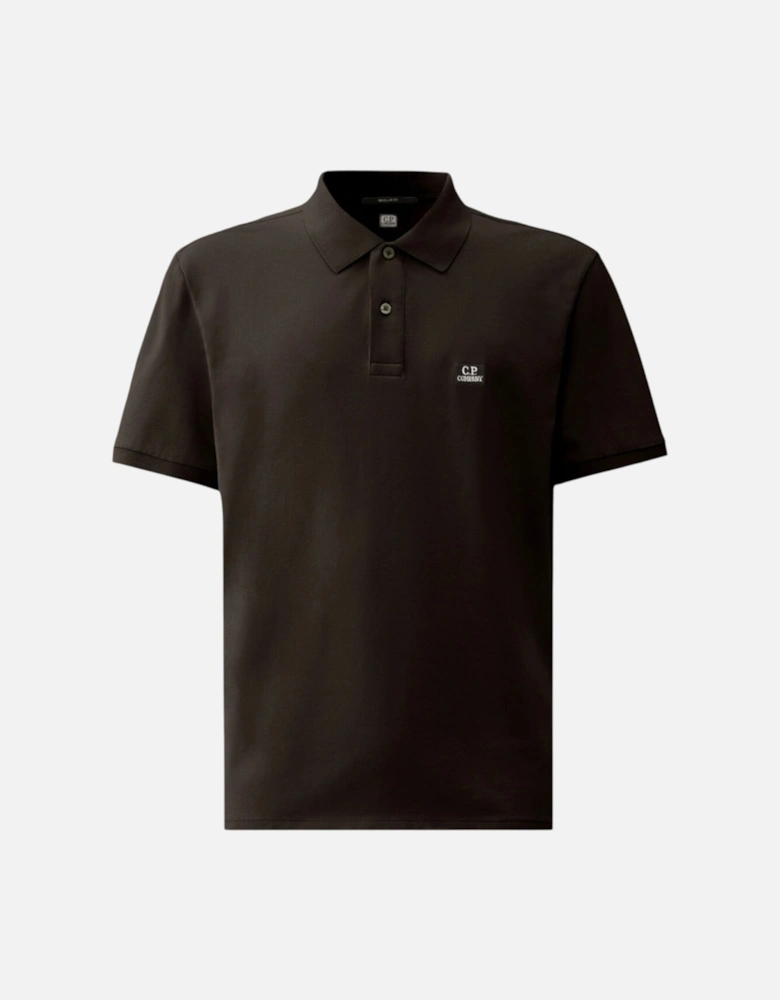 C.P. Company Stretch Piquet Black Polo Shirt