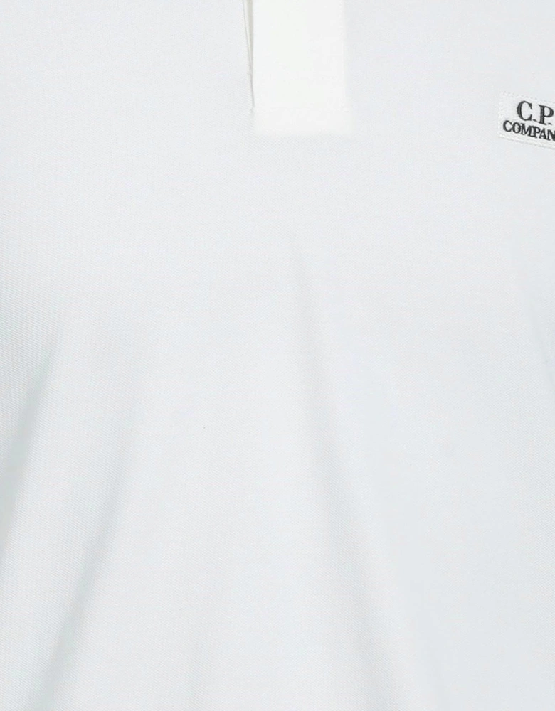 C.P Company Stretch Piquet White Polo Shirt