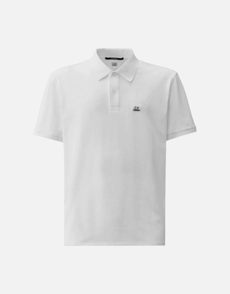 C.P Company Stretch Piquet White Polo Shirt