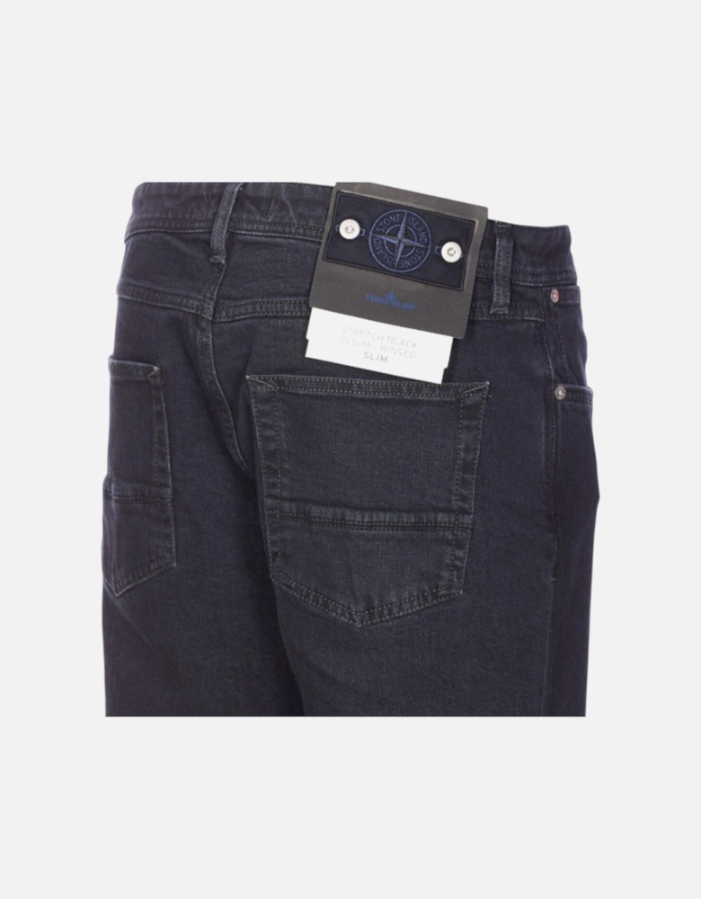 Black Denim Rinsed Slim Jeans