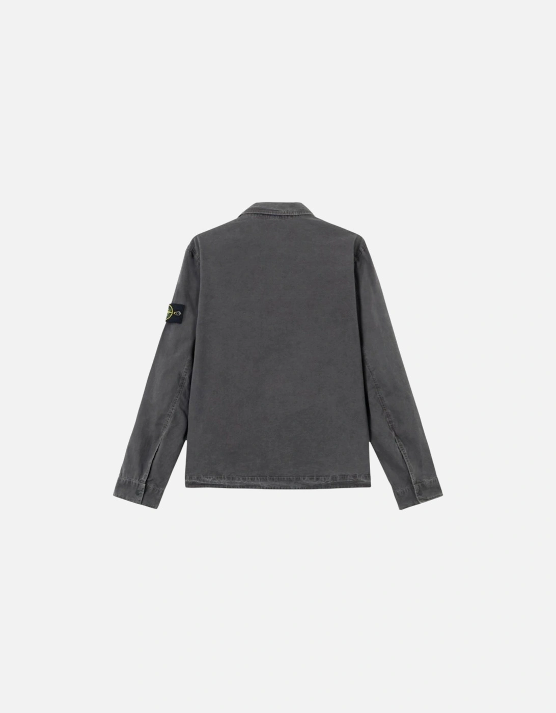 Brushed Organic Cotton Canvas Charcoal Lead Grey Old Effect Overshirt