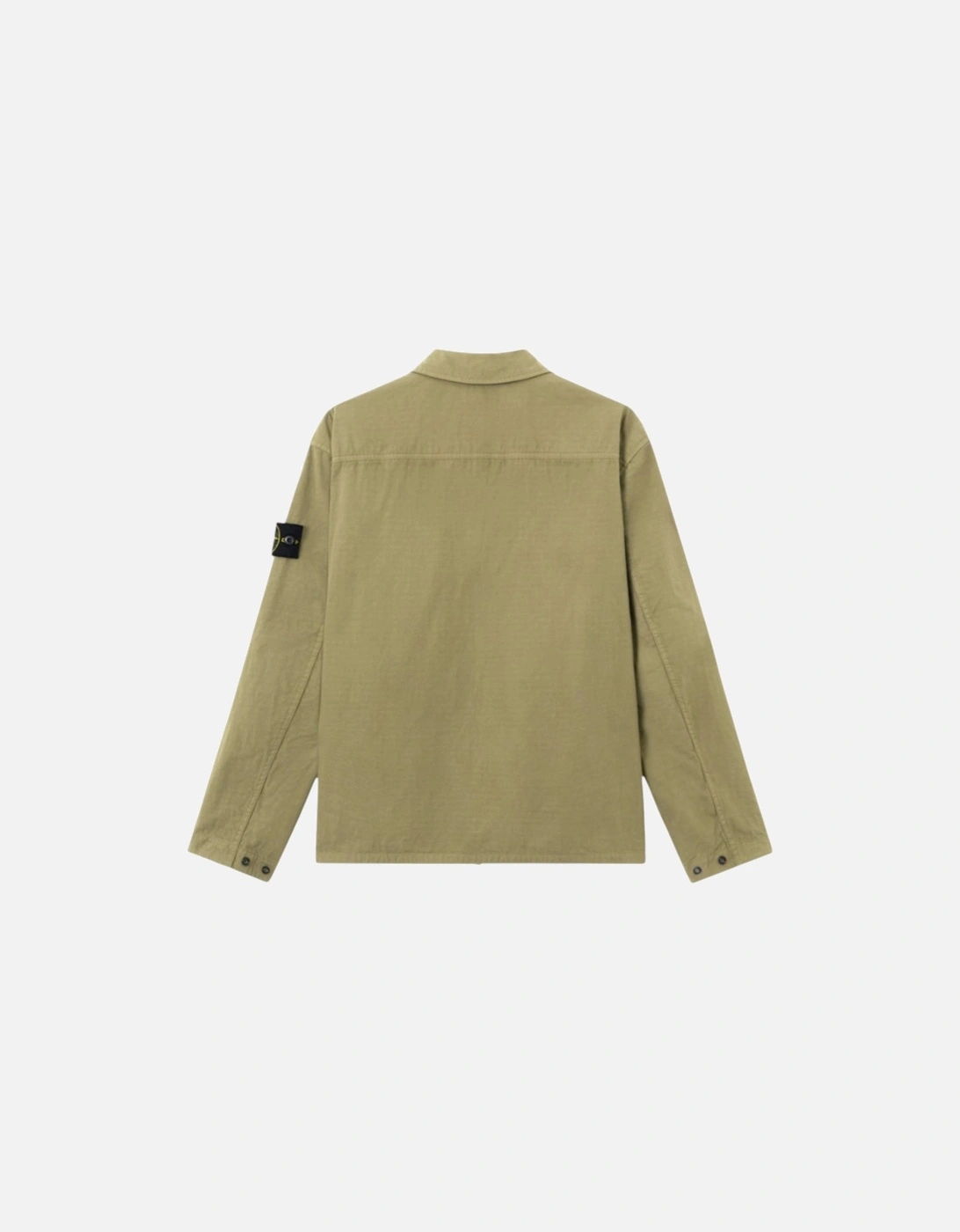 Mercerised Organic Cotton Military Green Overshirt