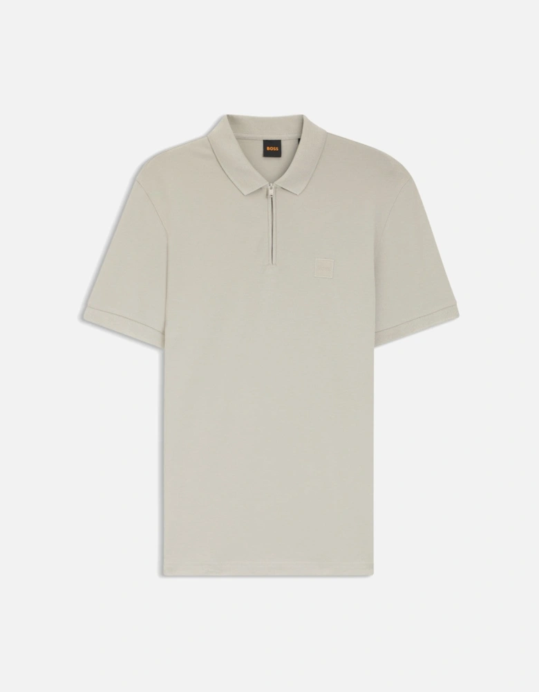 BOSS Orange Passerzip Polo Shirt 070 Open Grey
