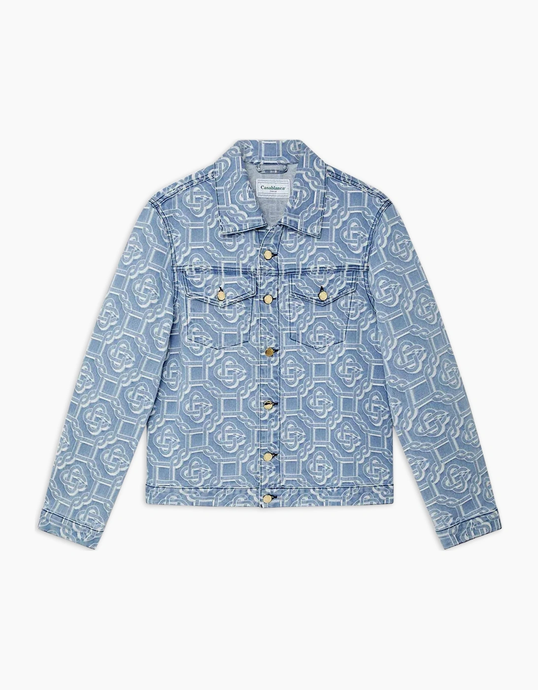 MONOGRAM BLEACHED DENIM JACKET BLUE, 4 of 3