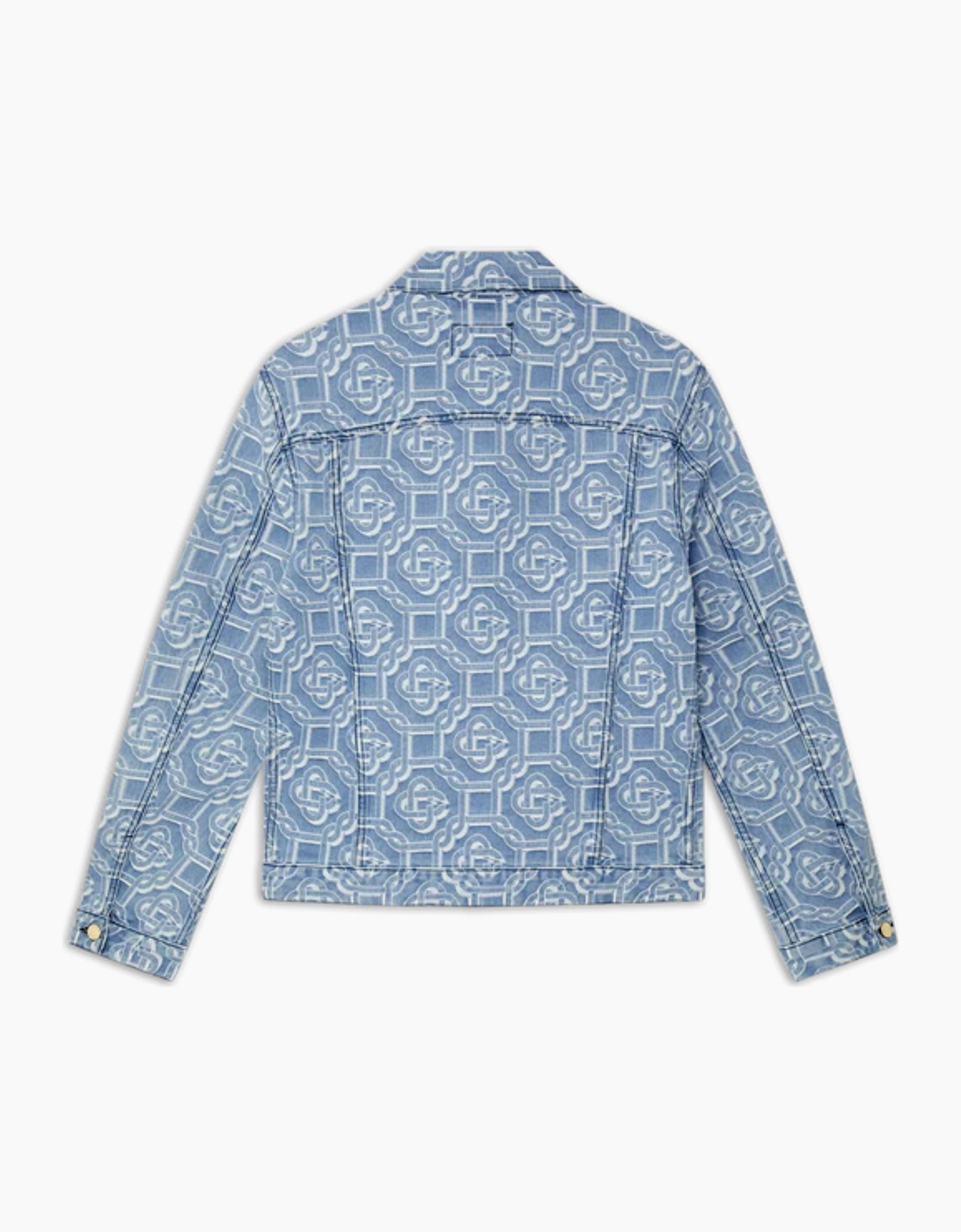 MONOGRAM BLEACHED DENIM JACKET BLUE