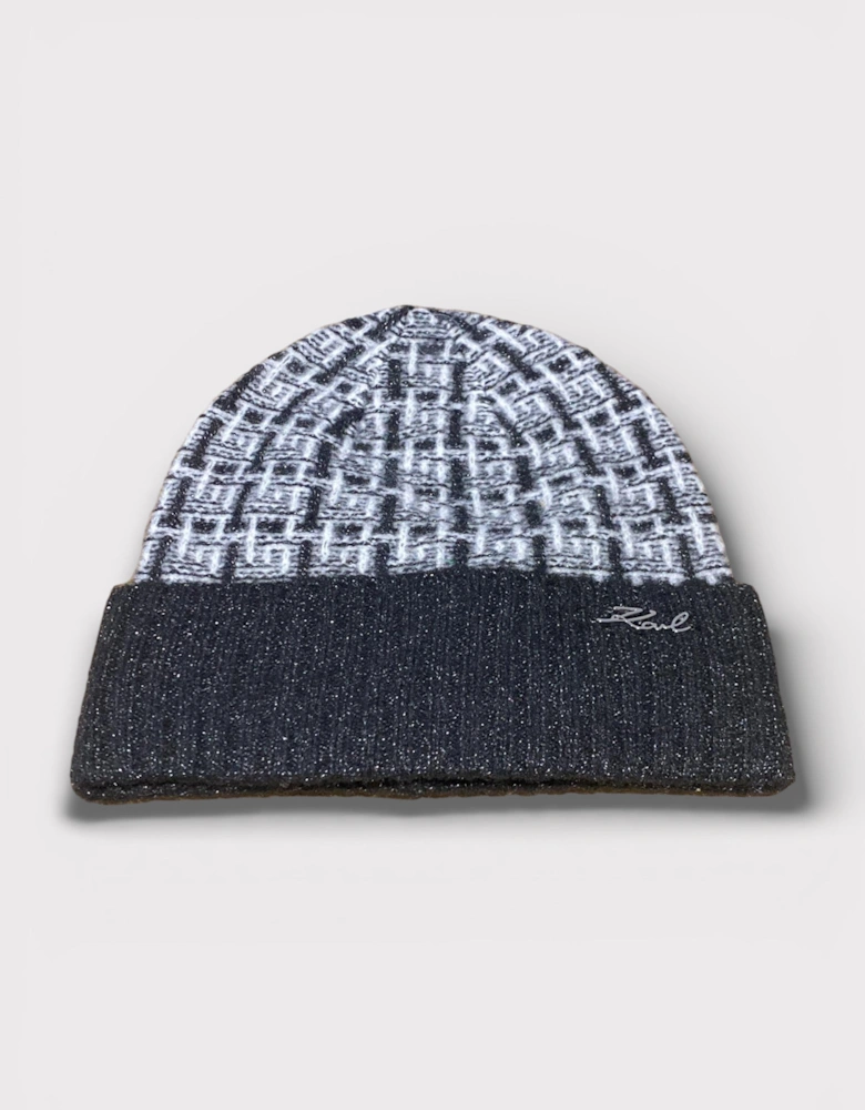 Tweed Shine Beanie Black