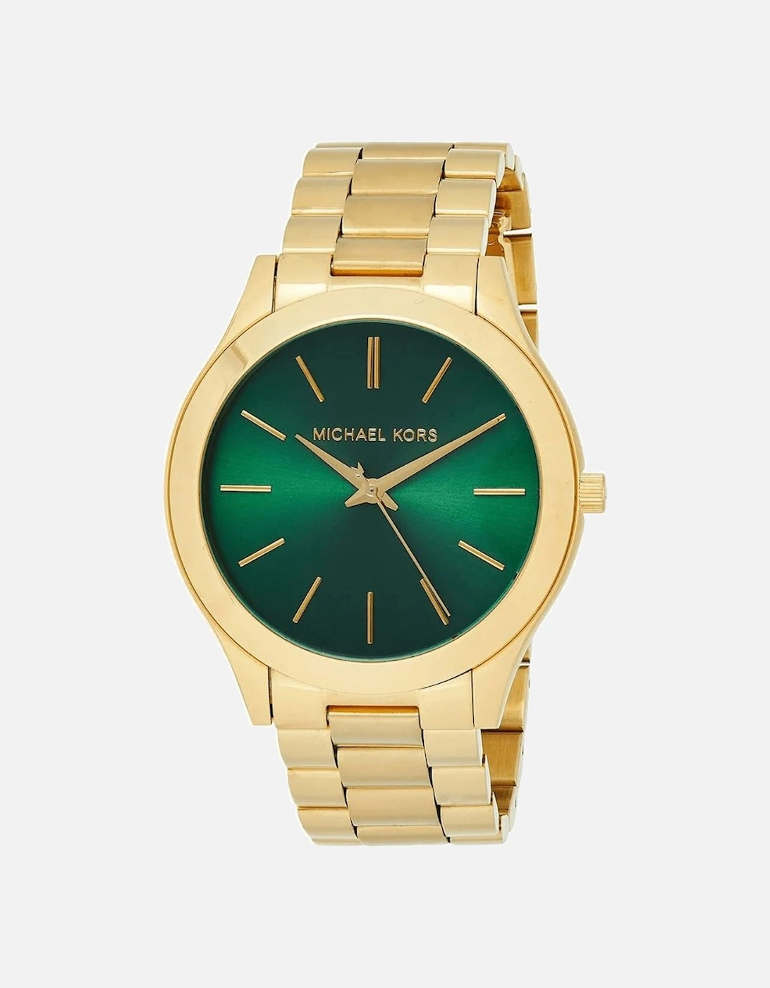 MK3435 Slim Runway Green Dial Gold-Tone Ladies Watch
