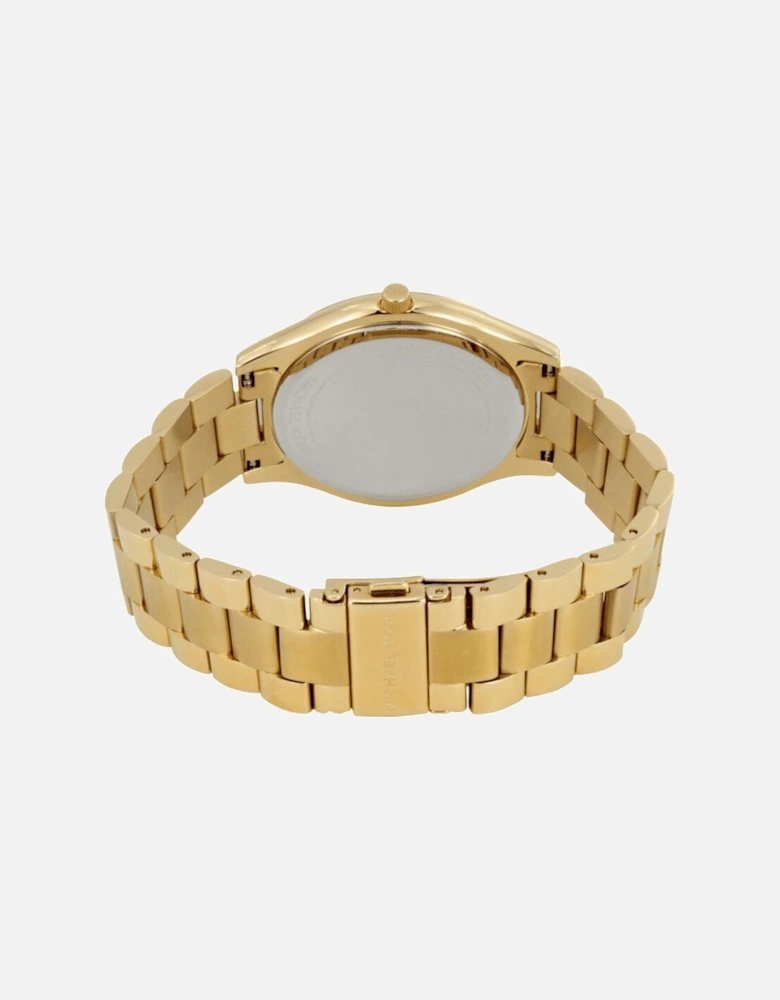 MK3478 Slim Runway Black Dial Gold-tone Ladies Watch