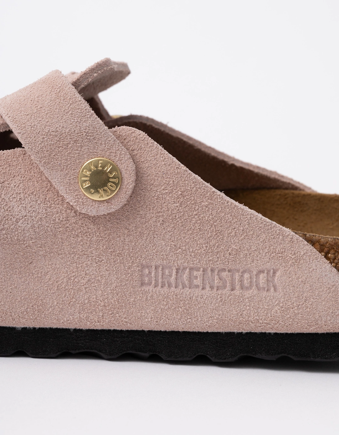 Suede Leather Womens Clogs - Light Rose
