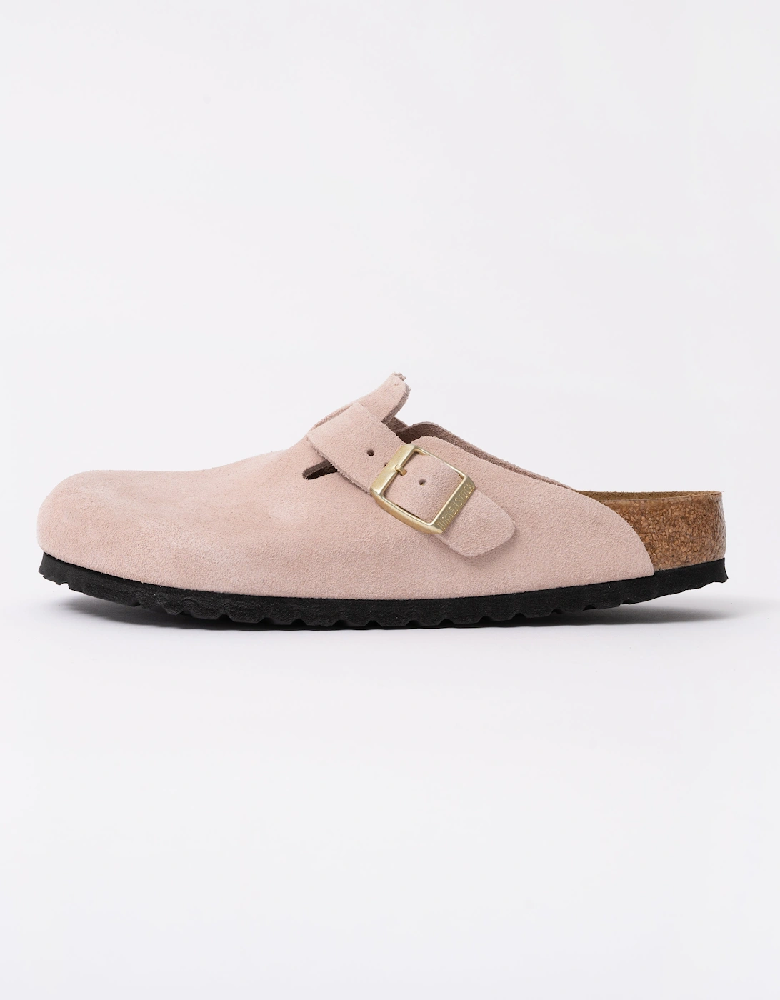 Suede Leather Womens Clogs - Light Rose