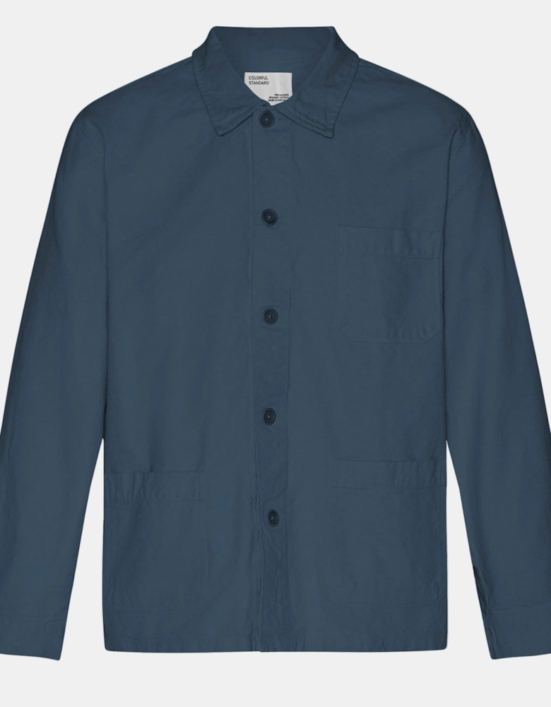 Mens Organic Workwear Jacket - Petrol Blue