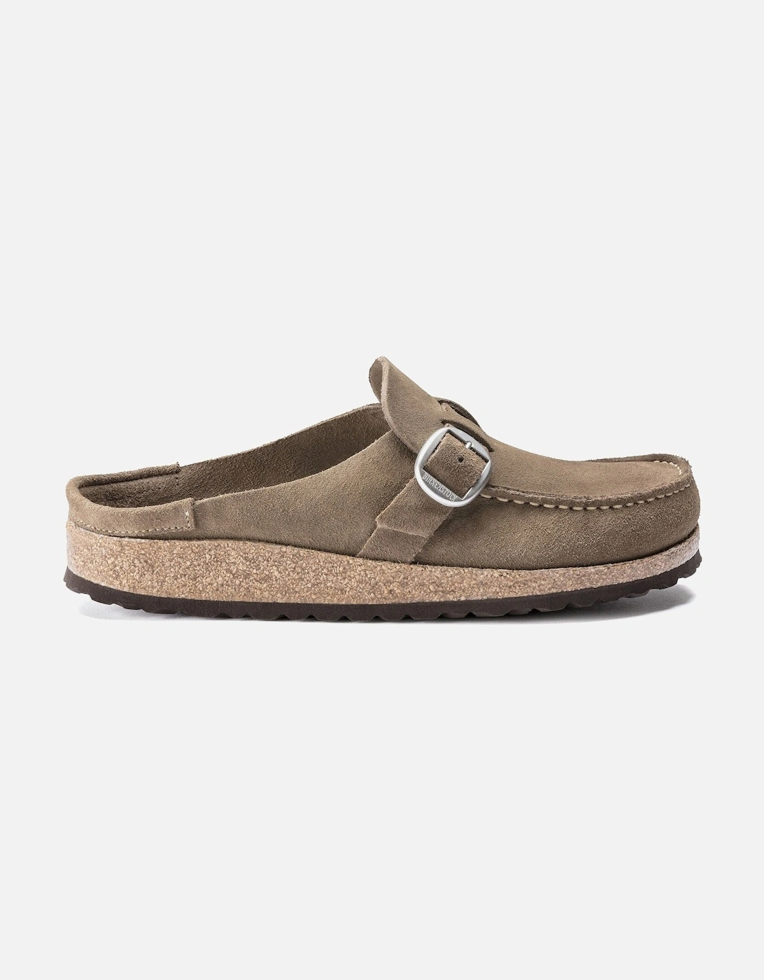 Buckley Suede Leather Womens Mule Moccasins - Grey Taupe